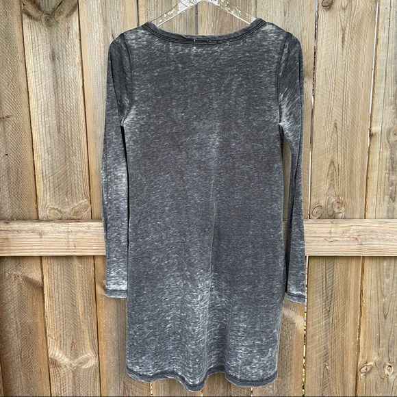 Altar’d State Dress gray tie front pockets small boho distressed - Picture 2 of 8